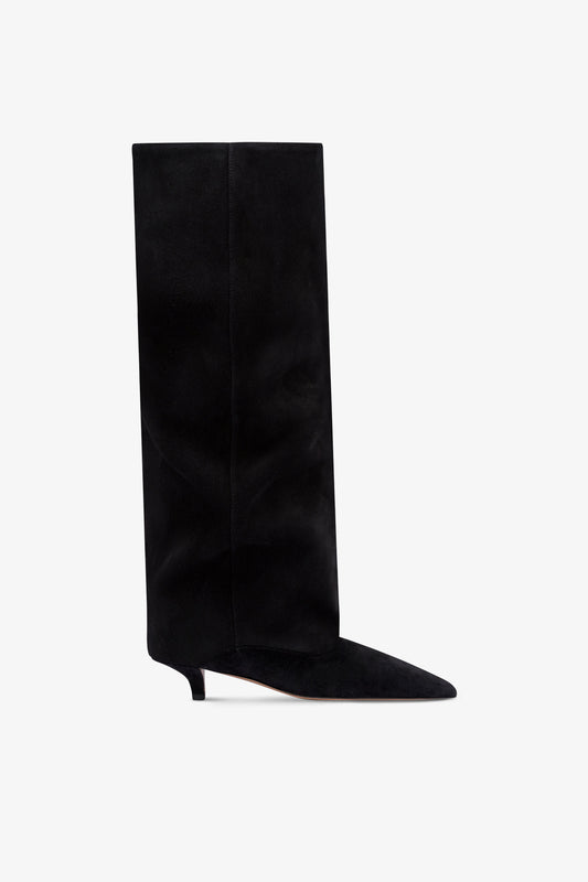 Bottes en cuir suede noir