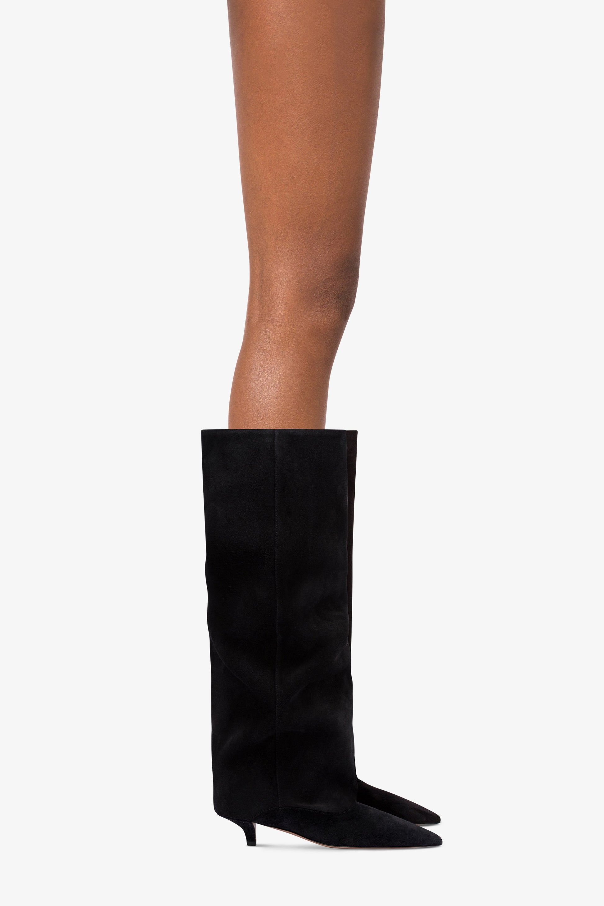 Bottes en cuir suede noir