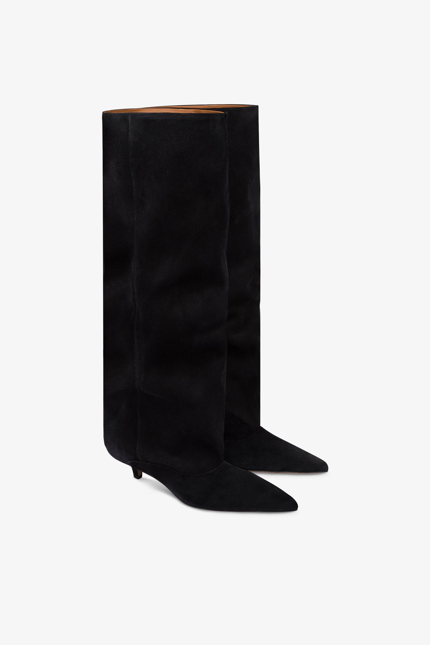 Boots in off-black suede leather