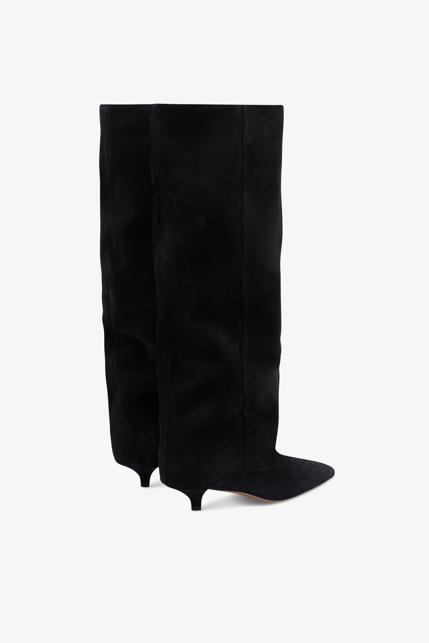 Boots in off-black suede leather