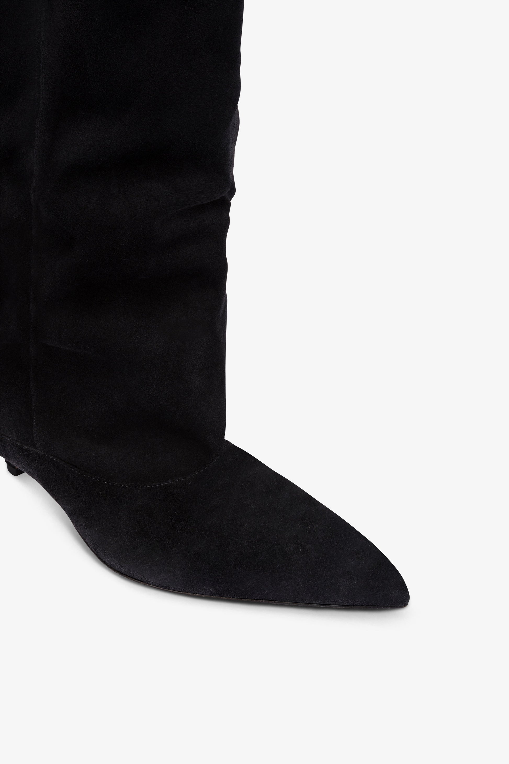 Boots in off-black suede leather