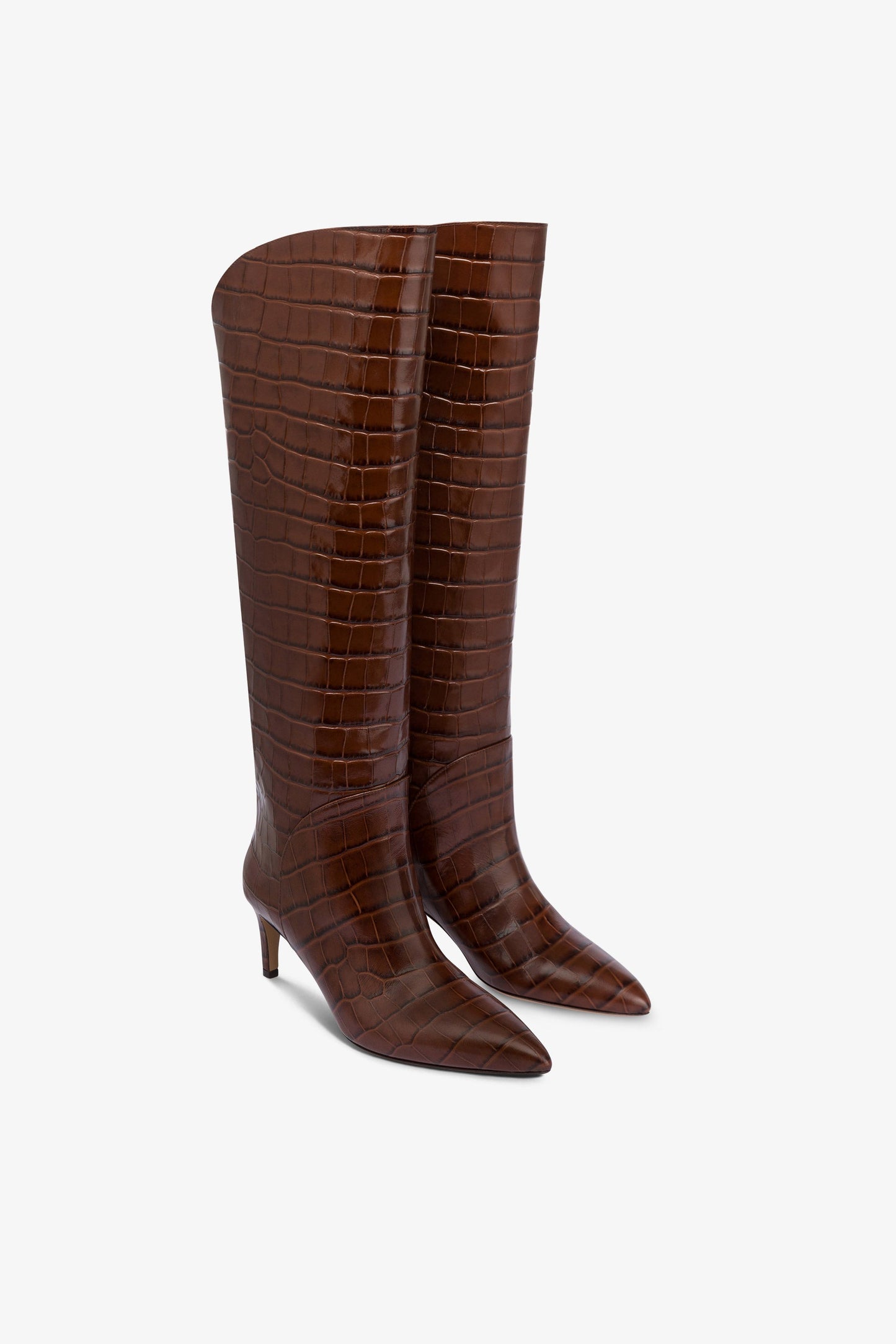 Bottes en cuir gaufre couleur chocolat