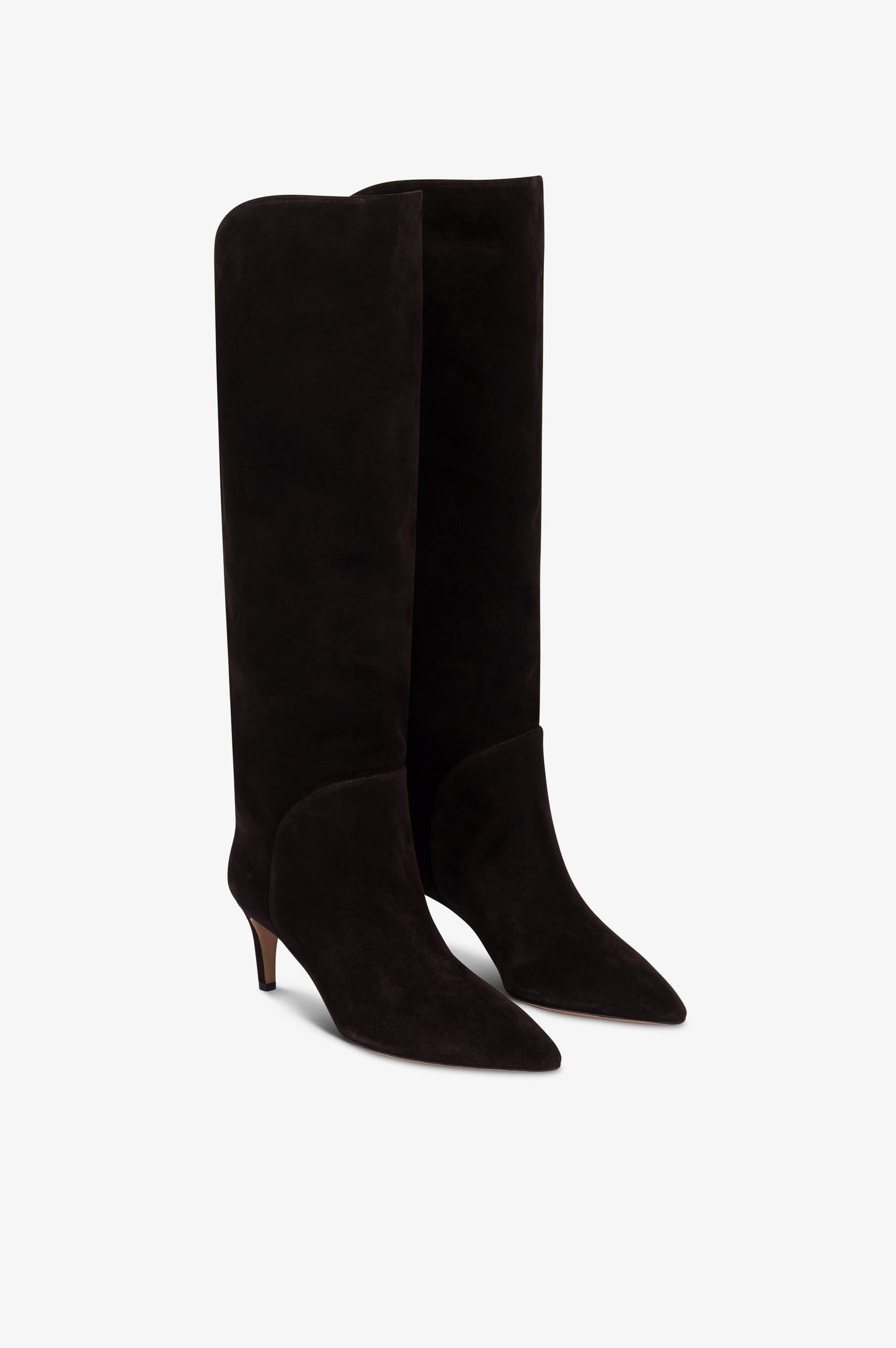 Boots in ebony calf suede leather.