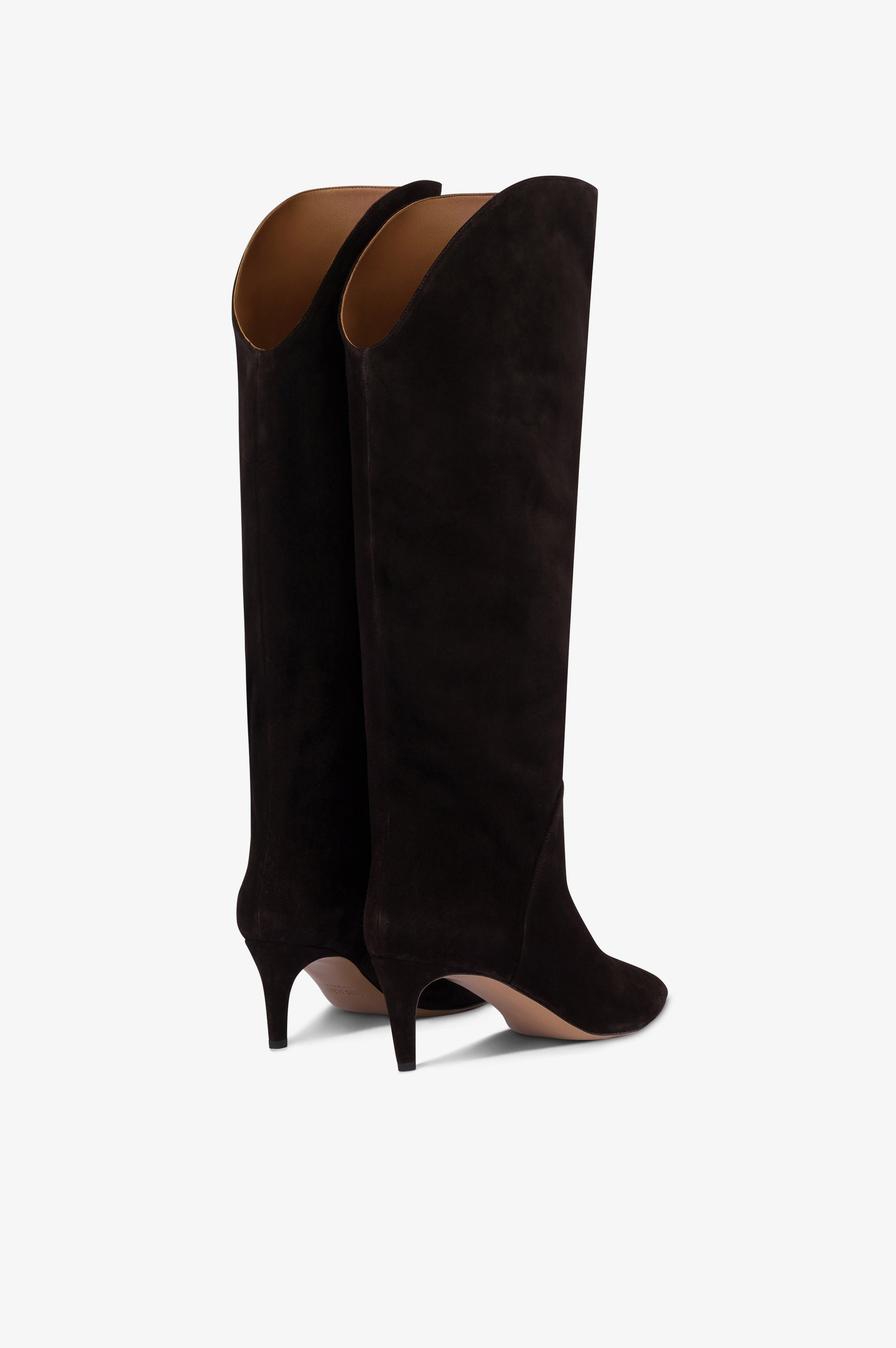 Boots in ebony calf suede leather.