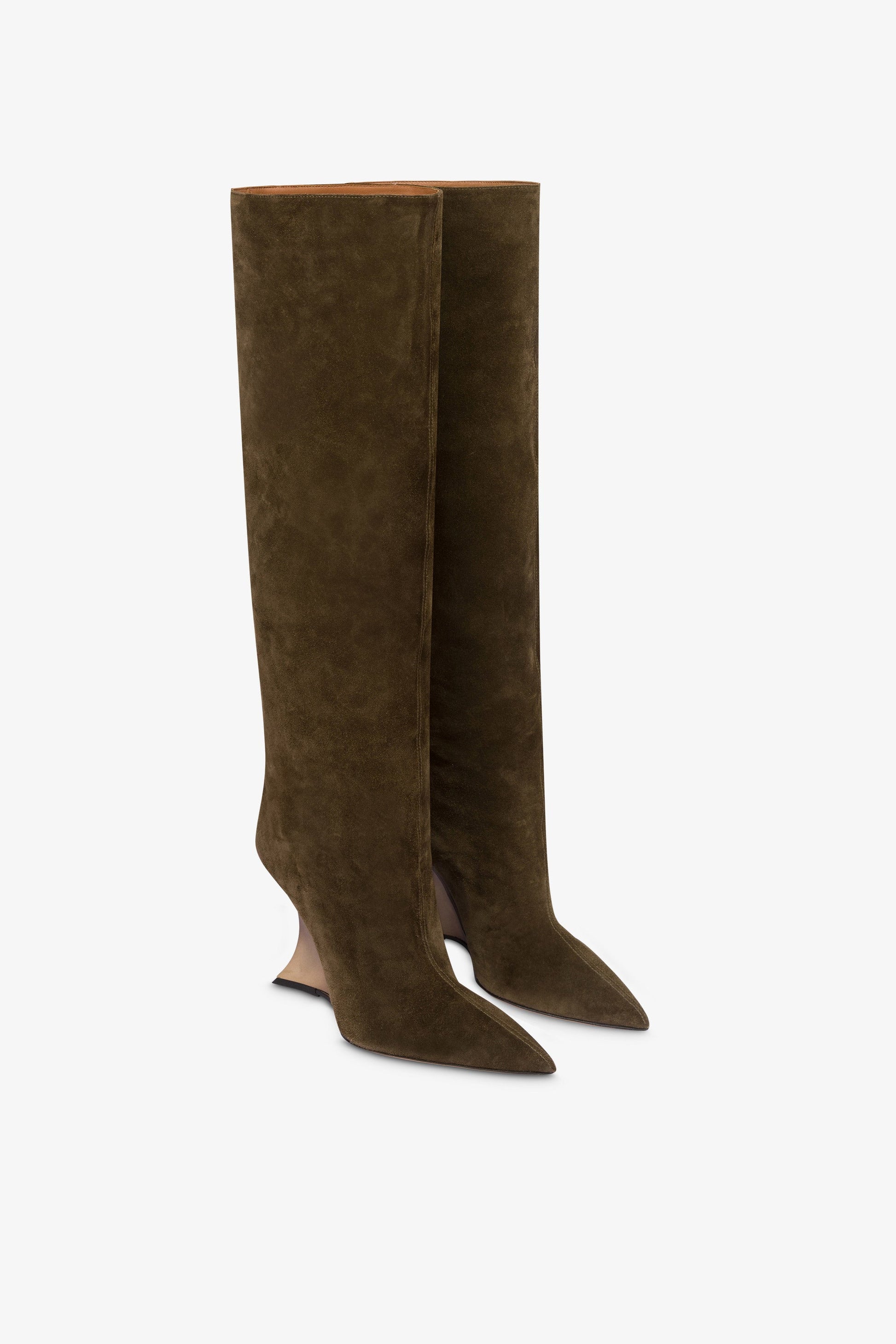 Bottes en cuir suede facon mousse d'hiver