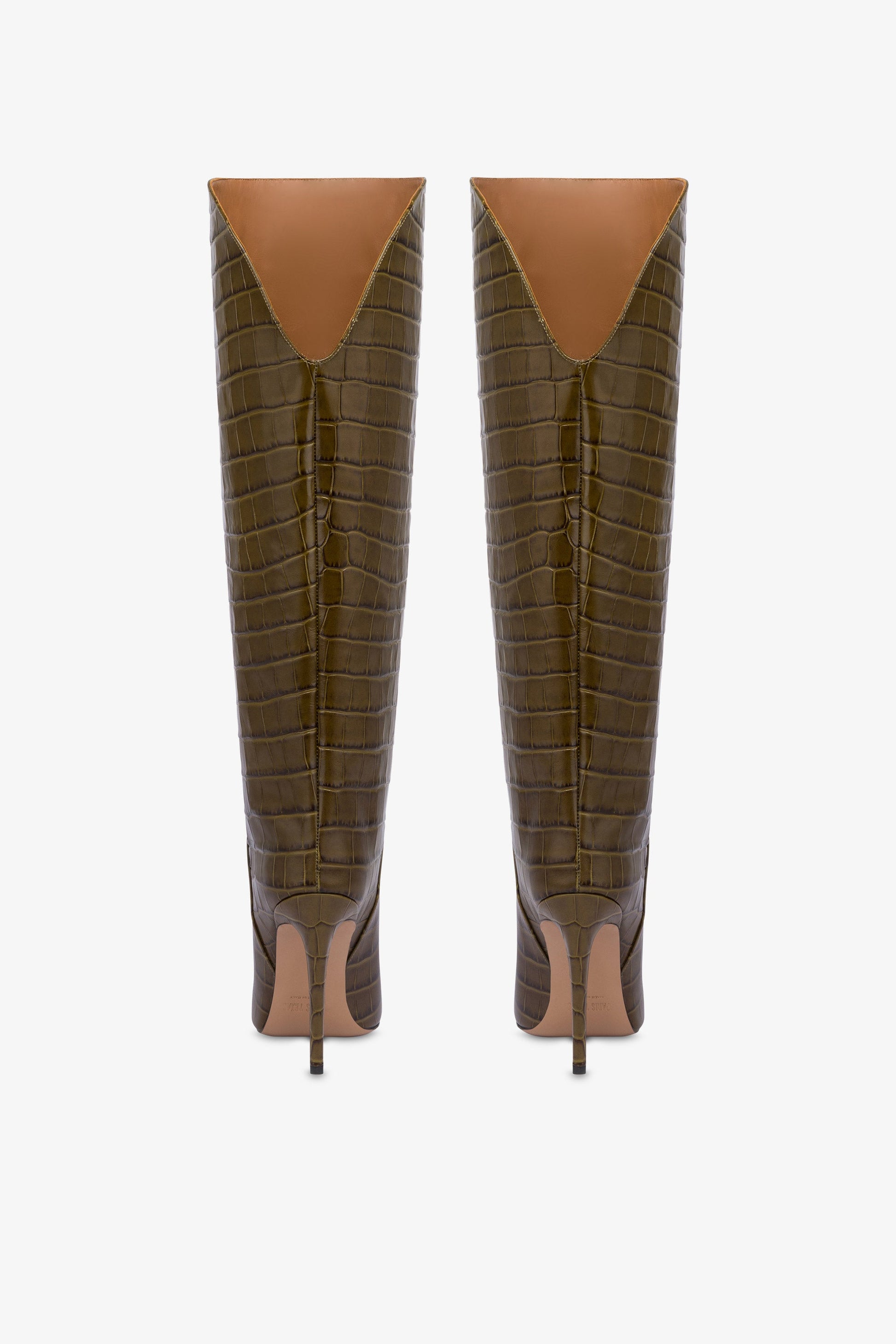 Bottes en cuir gaufre facon mousse d'hiver