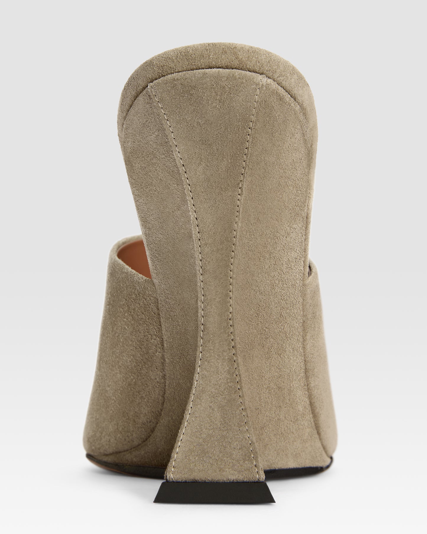 Sabots in stone calf suede leather