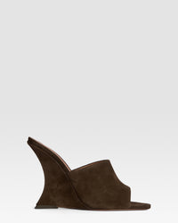 Sabots in ebony calf suede leather — EBONY