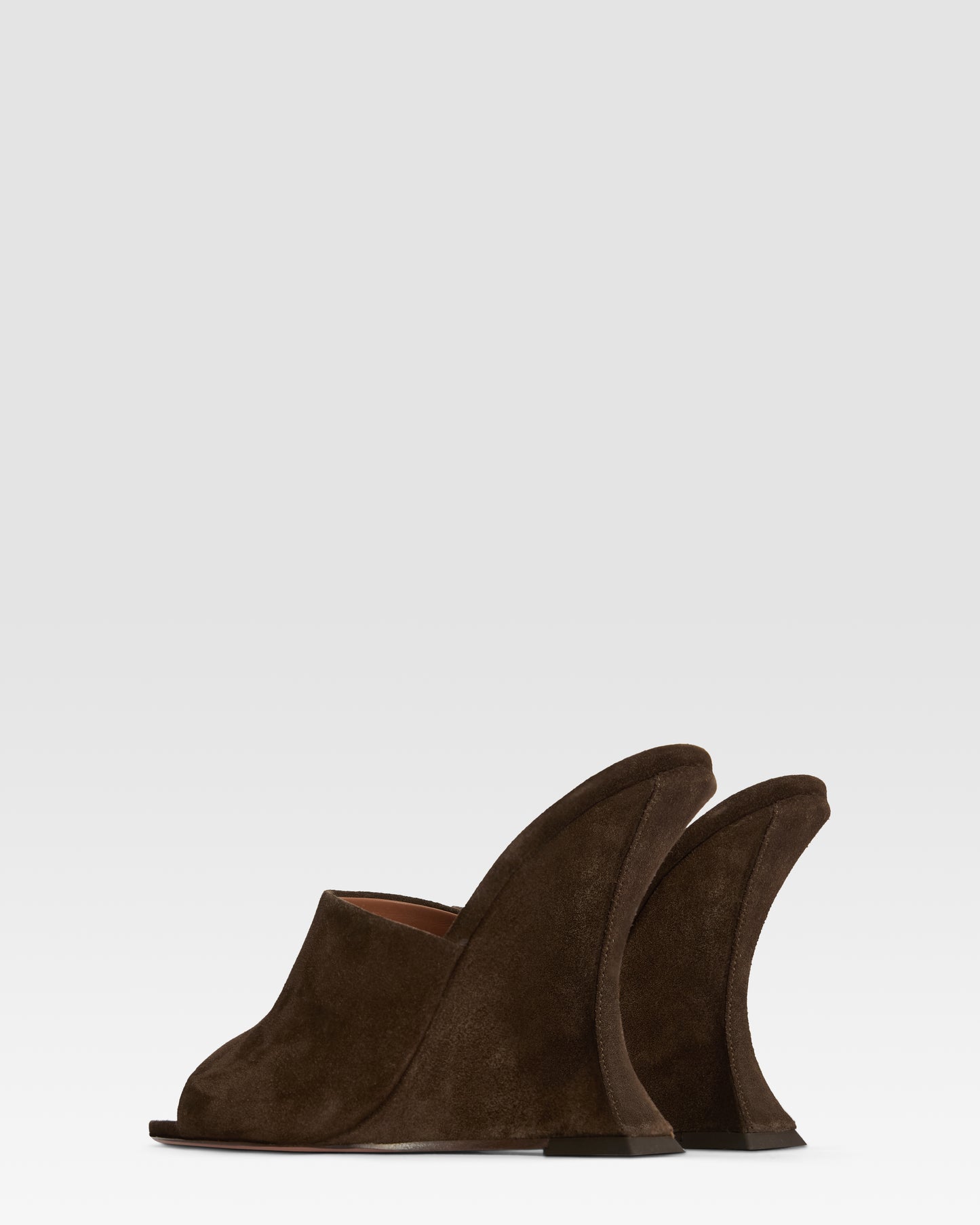 Sabots in ebony calf suede leather