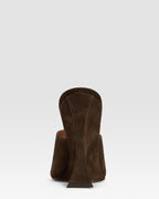 Zuecos de piel de ante de becerro de color ebano