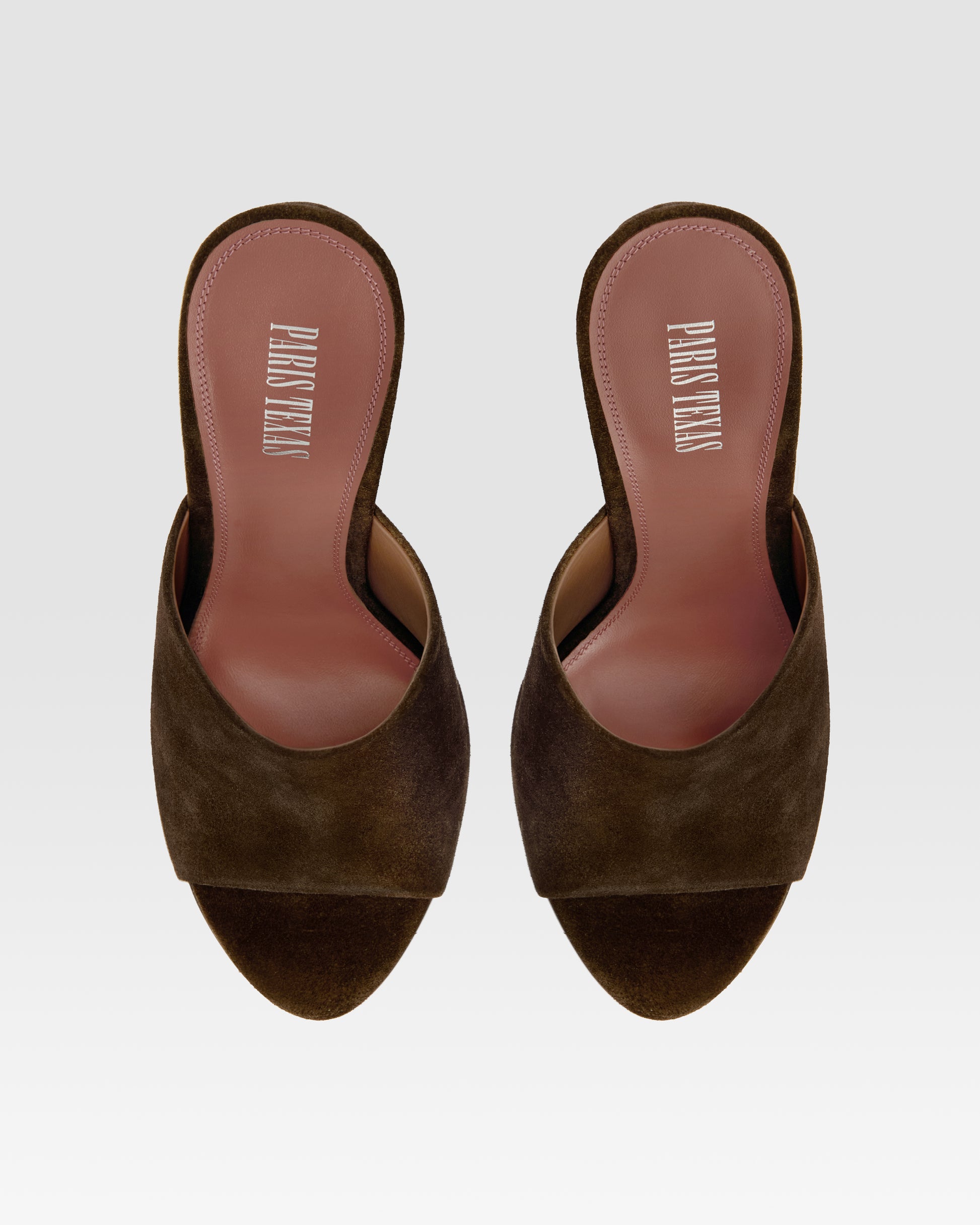 Sabots in ebony calf suede leather