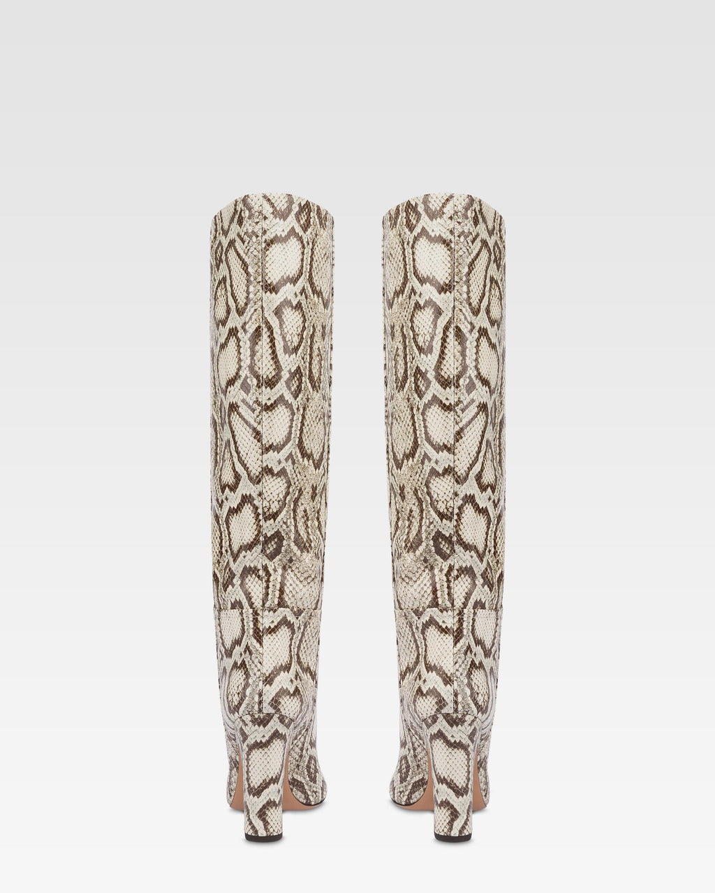 Botas de piel con estampa de piton impresa color natural