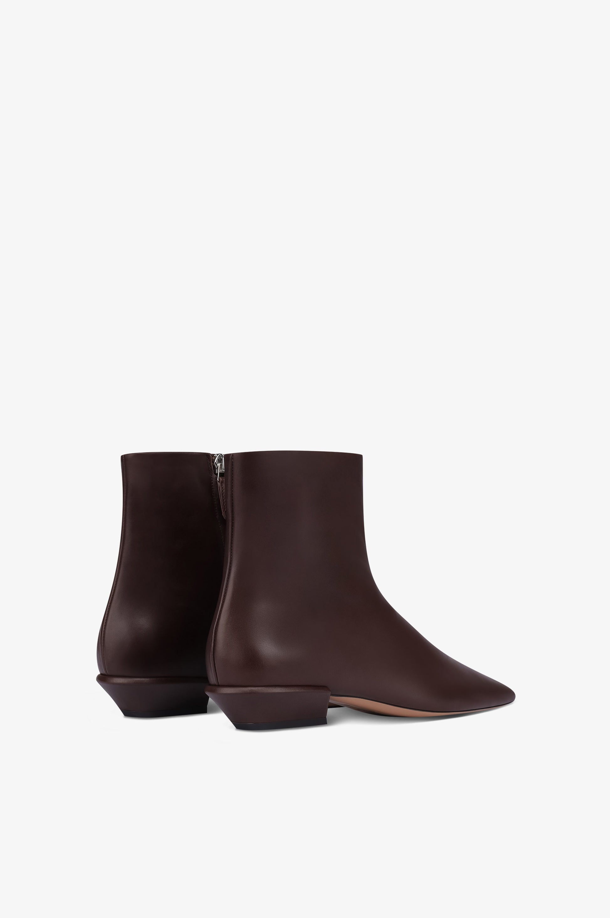 Bottines en cuir de veau couleur moka
