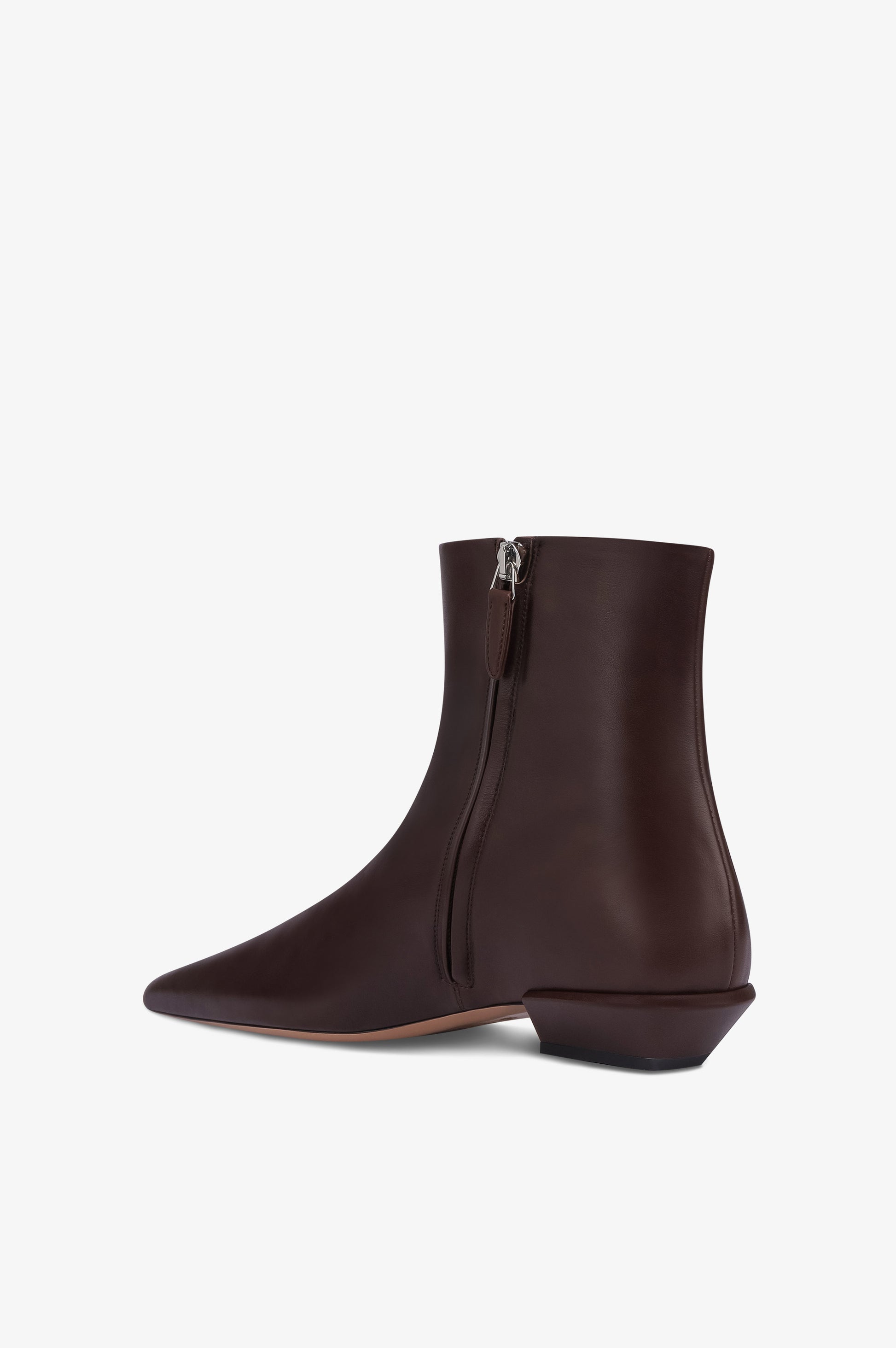 Bottines en cuir de veau couleur moka