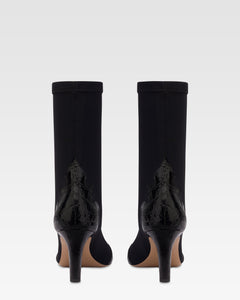 Botas de piel de cocodrilo negra y elastica