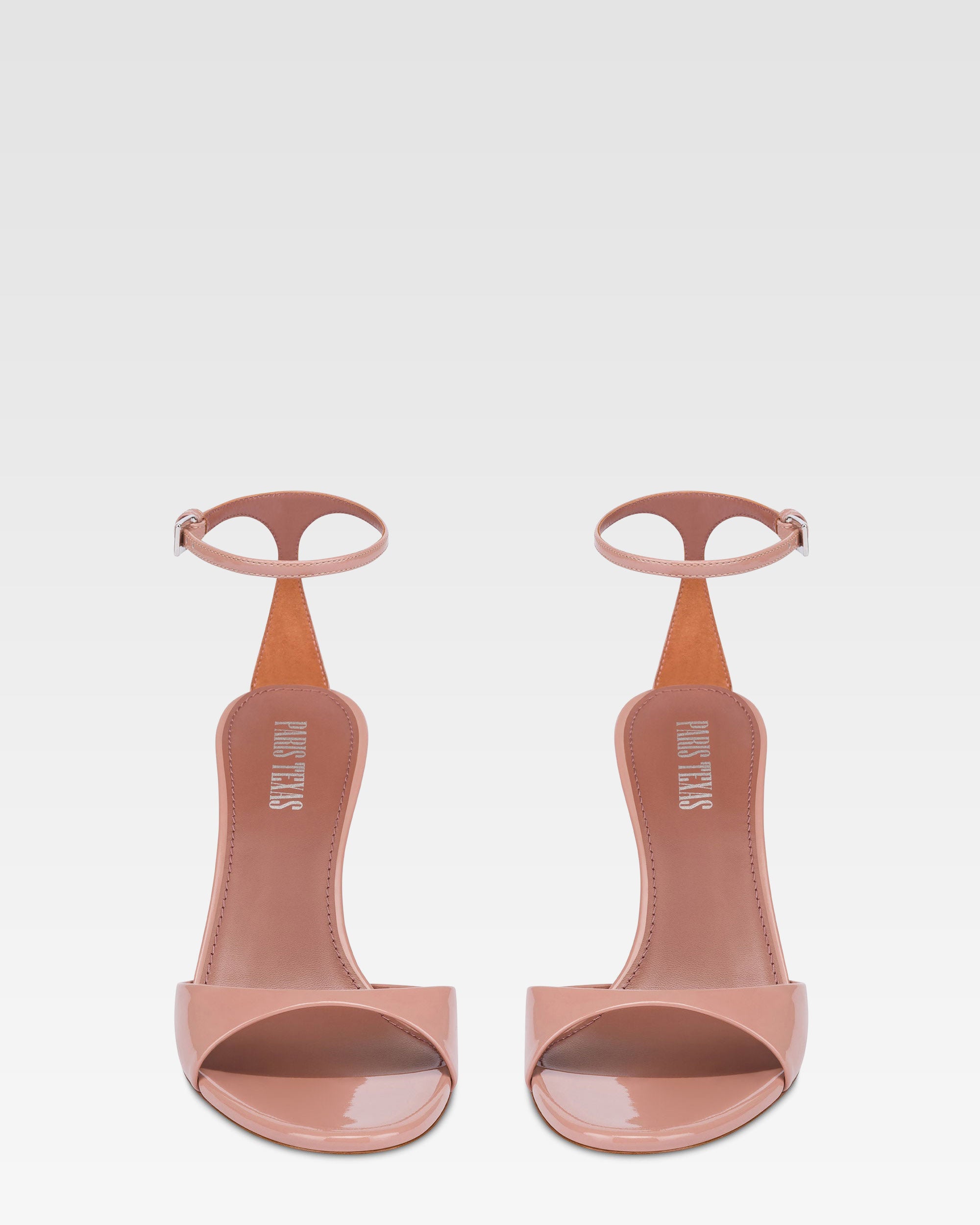 Sandales en cuir verni rose fonce