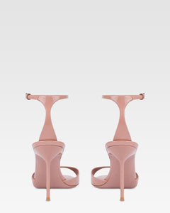 Sandalias de charol nude oscuro