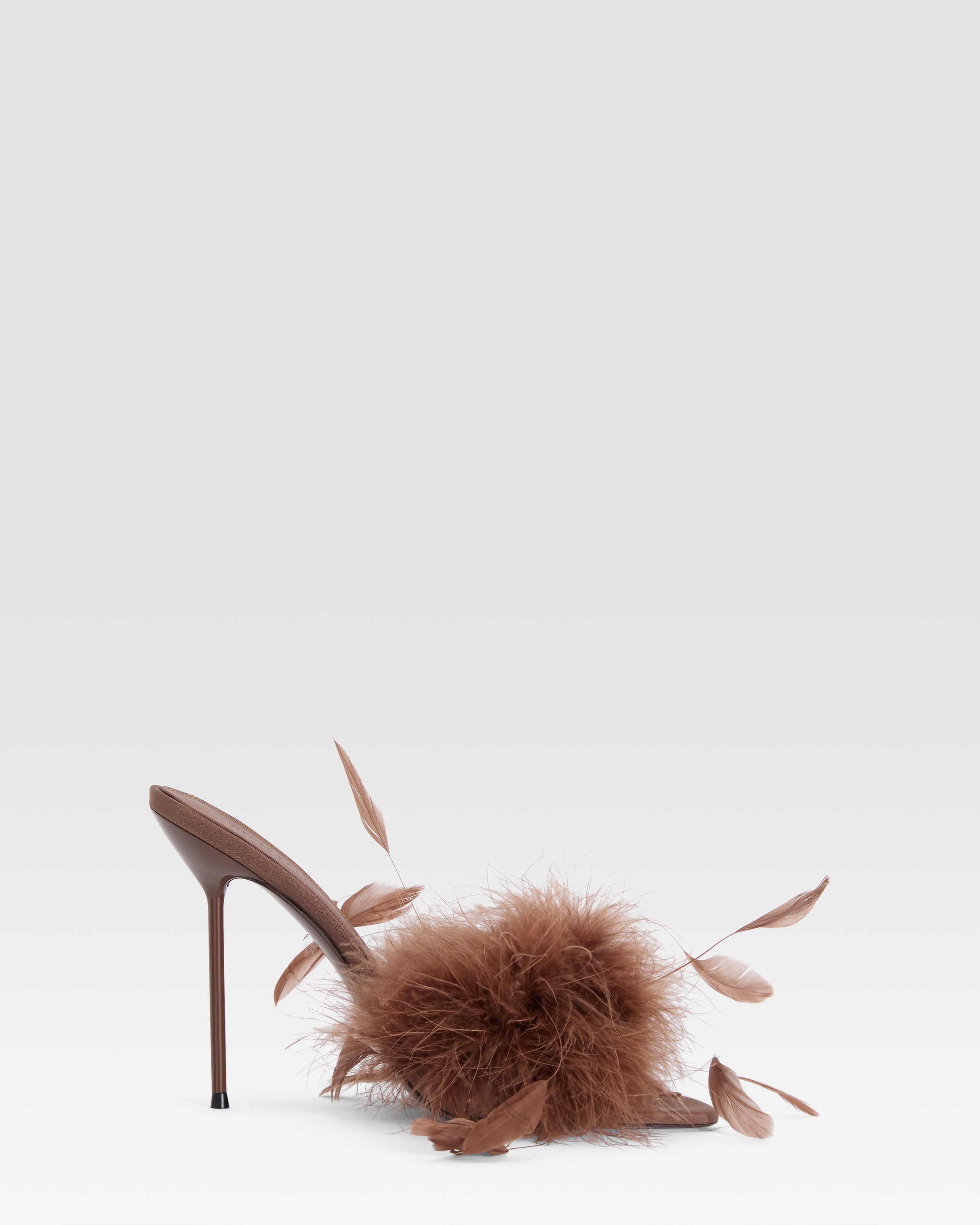 Mules in raso crepe ebano