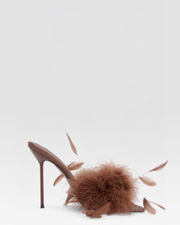 Crepe satin mule — EBONY