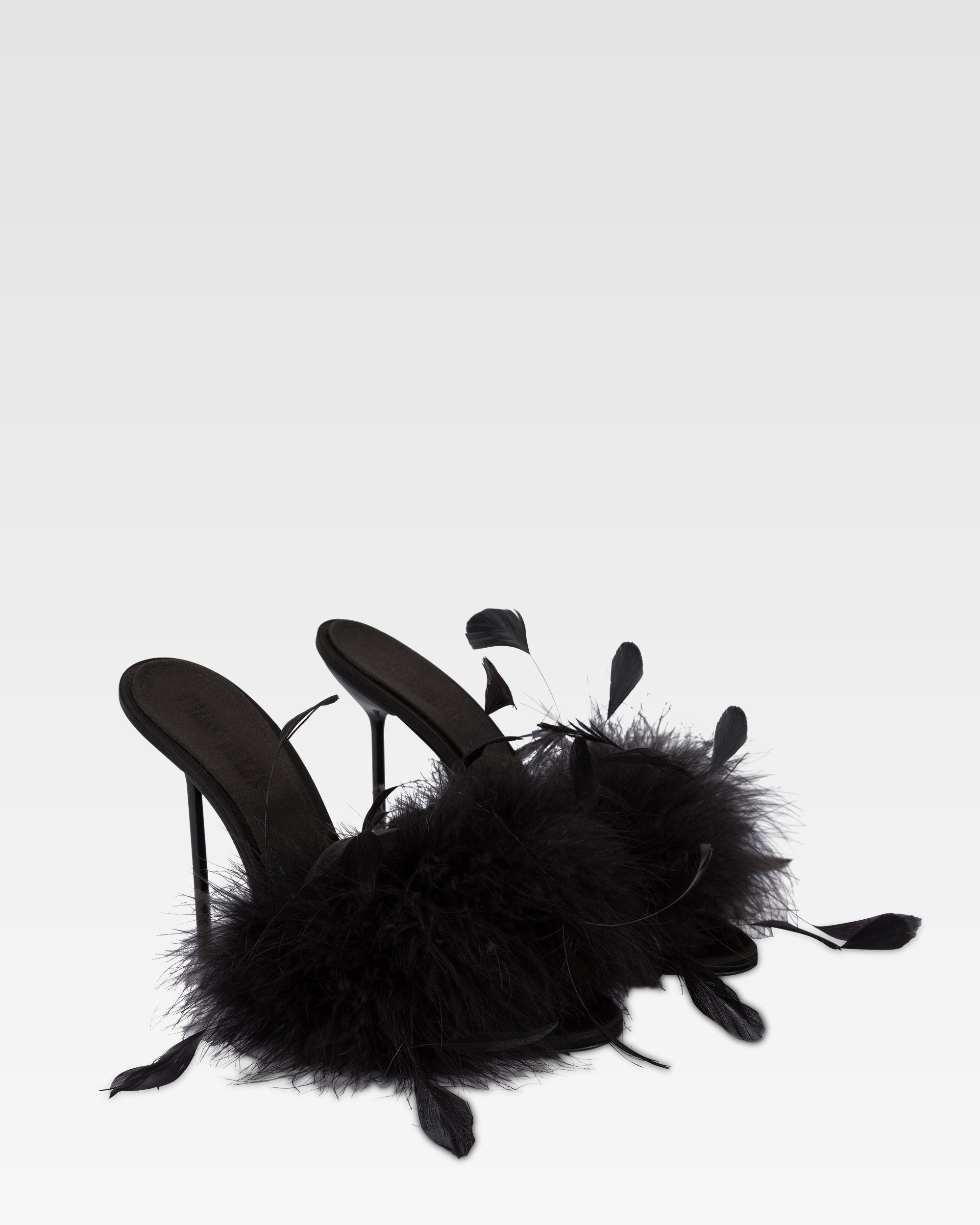 Mules de saten negro