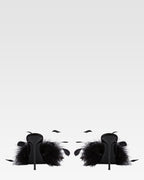 Pantoletten aus schwarzem Satin