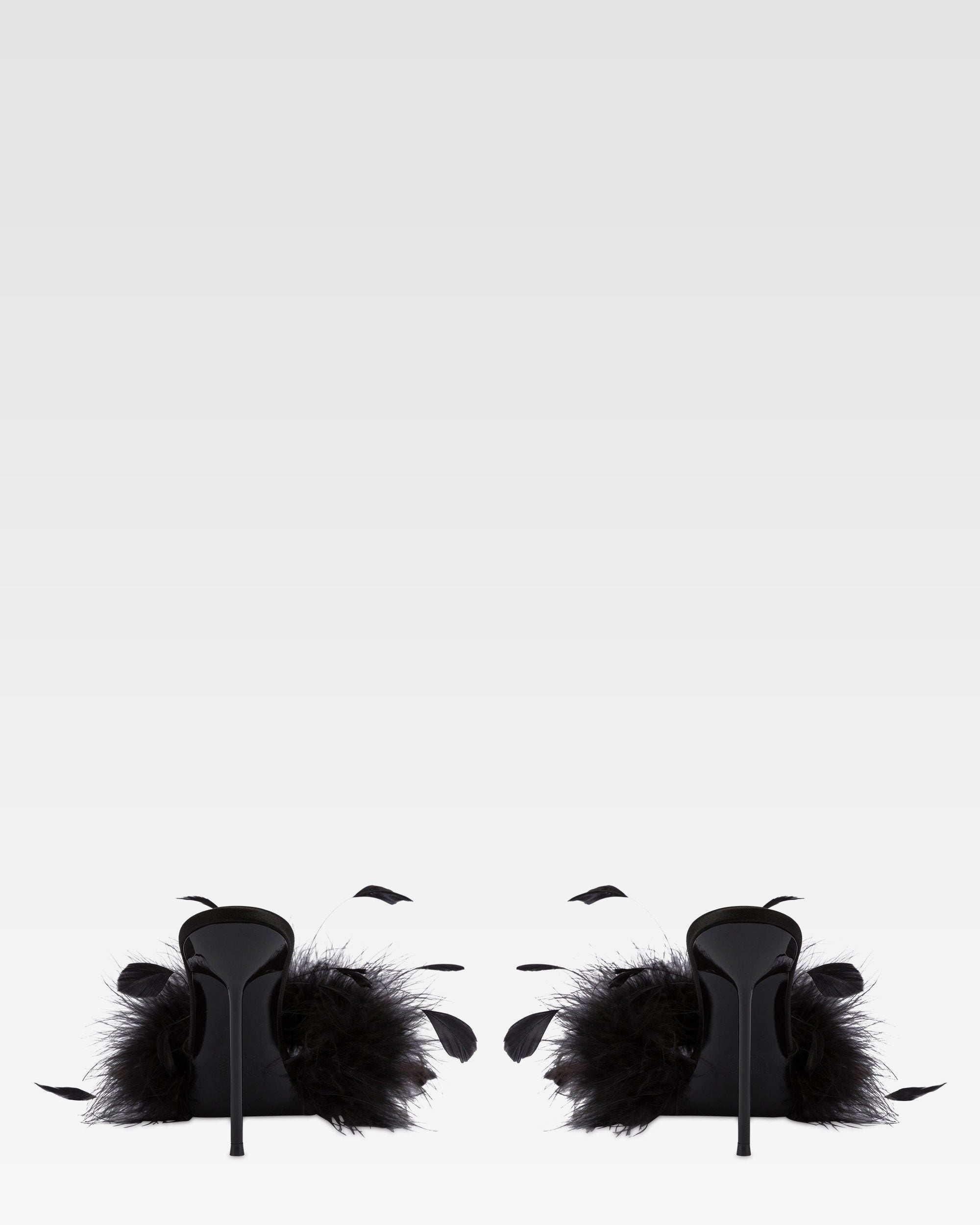 Mules de saten negro