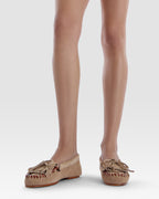 Mocassini in pelle scamosciata grigio pietra