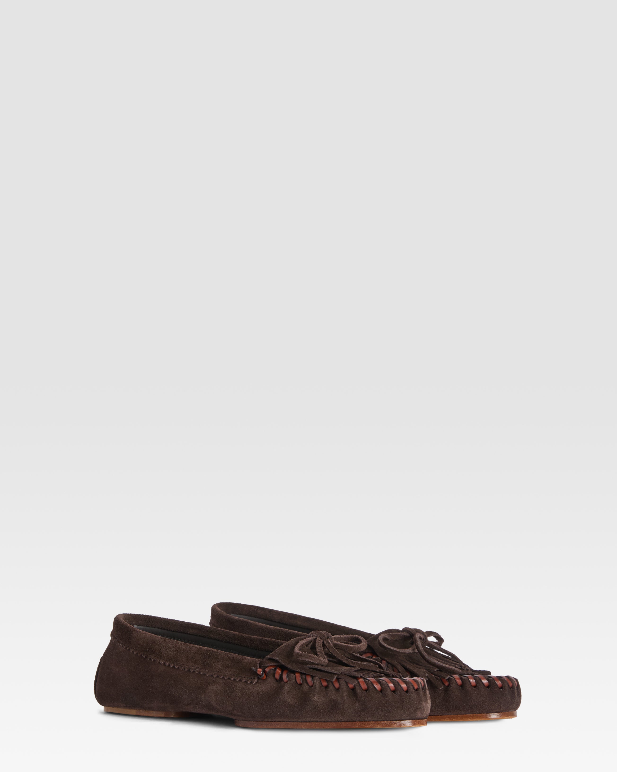 Mocassini in pelle scamosciata ebano