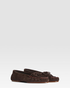 Mocassini in pelle scamosciata ebano