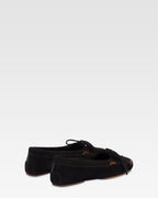 Mocasines de piel de ante negra