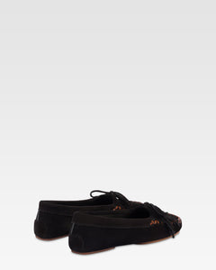 Mocasines de piel de ante negra