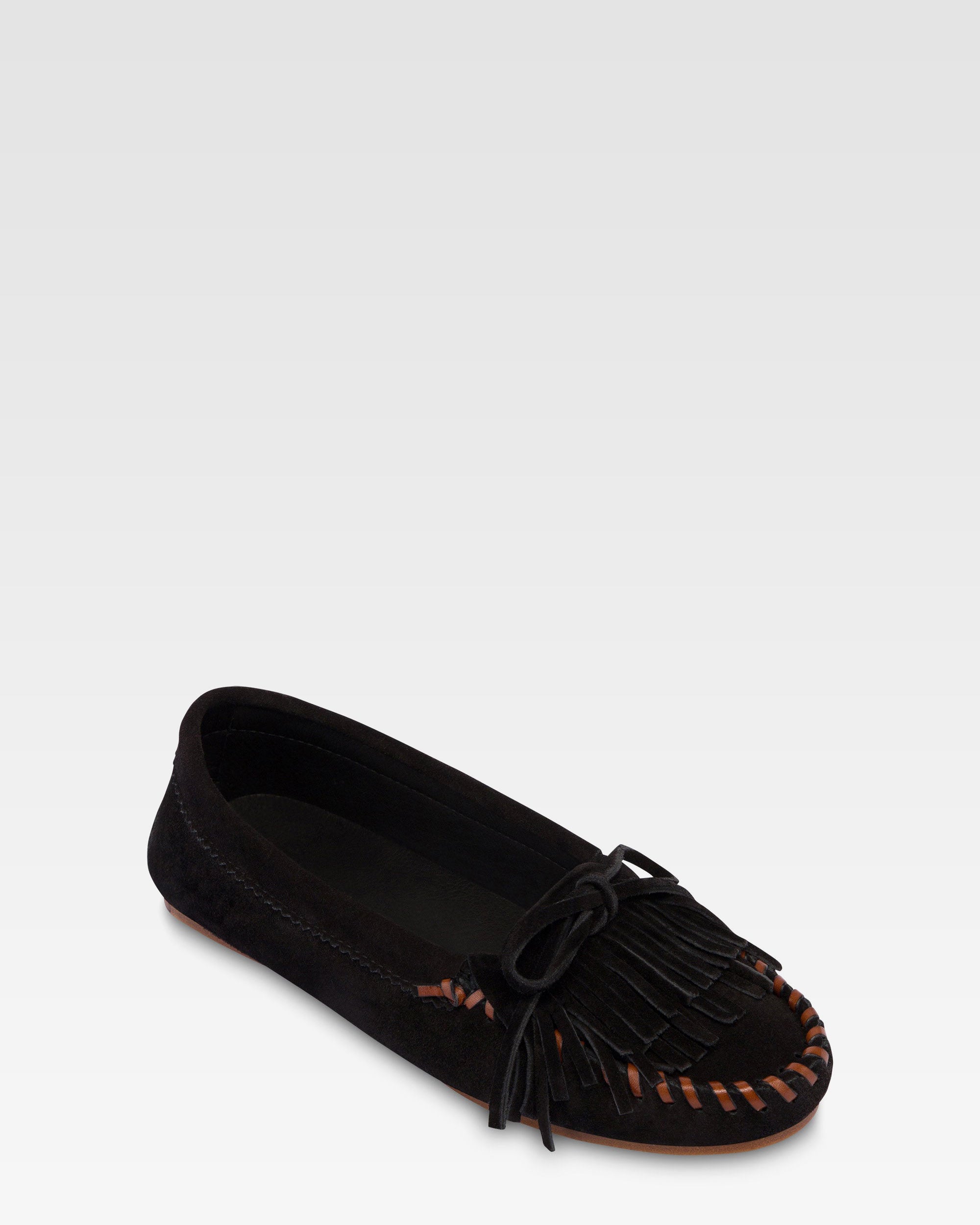 Mocassins en cuir suede noir