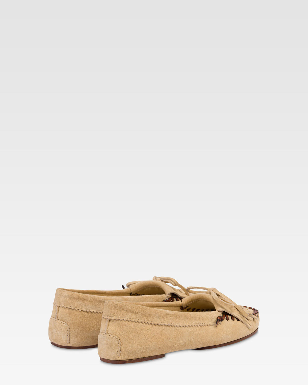 Mocasines de piel de ante color crudo