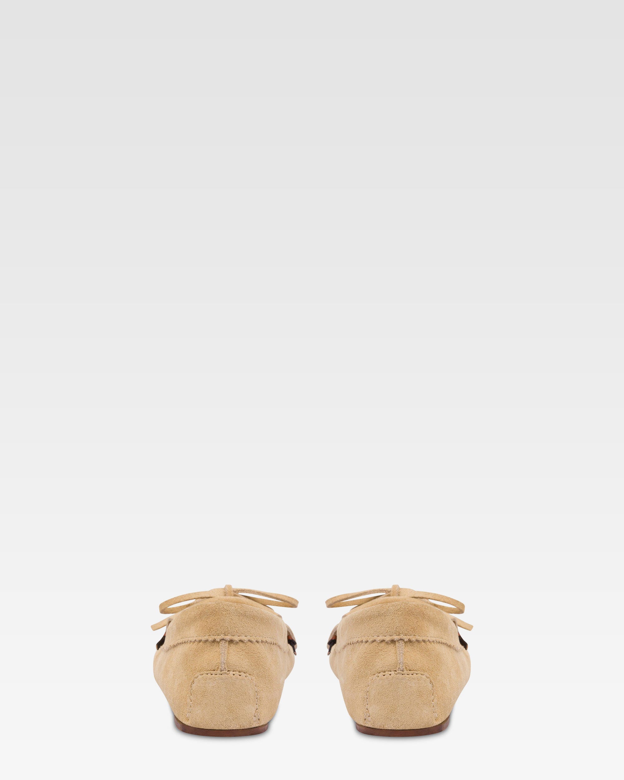 Loafers in ecru suede leather