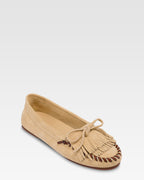 Mocasines de piel de ante color crudo