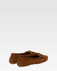 Mocasines de piel de ante color conac