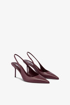 Slingbacks en piel rouge noir