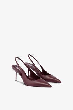 Slingbacks en piel rouge noir