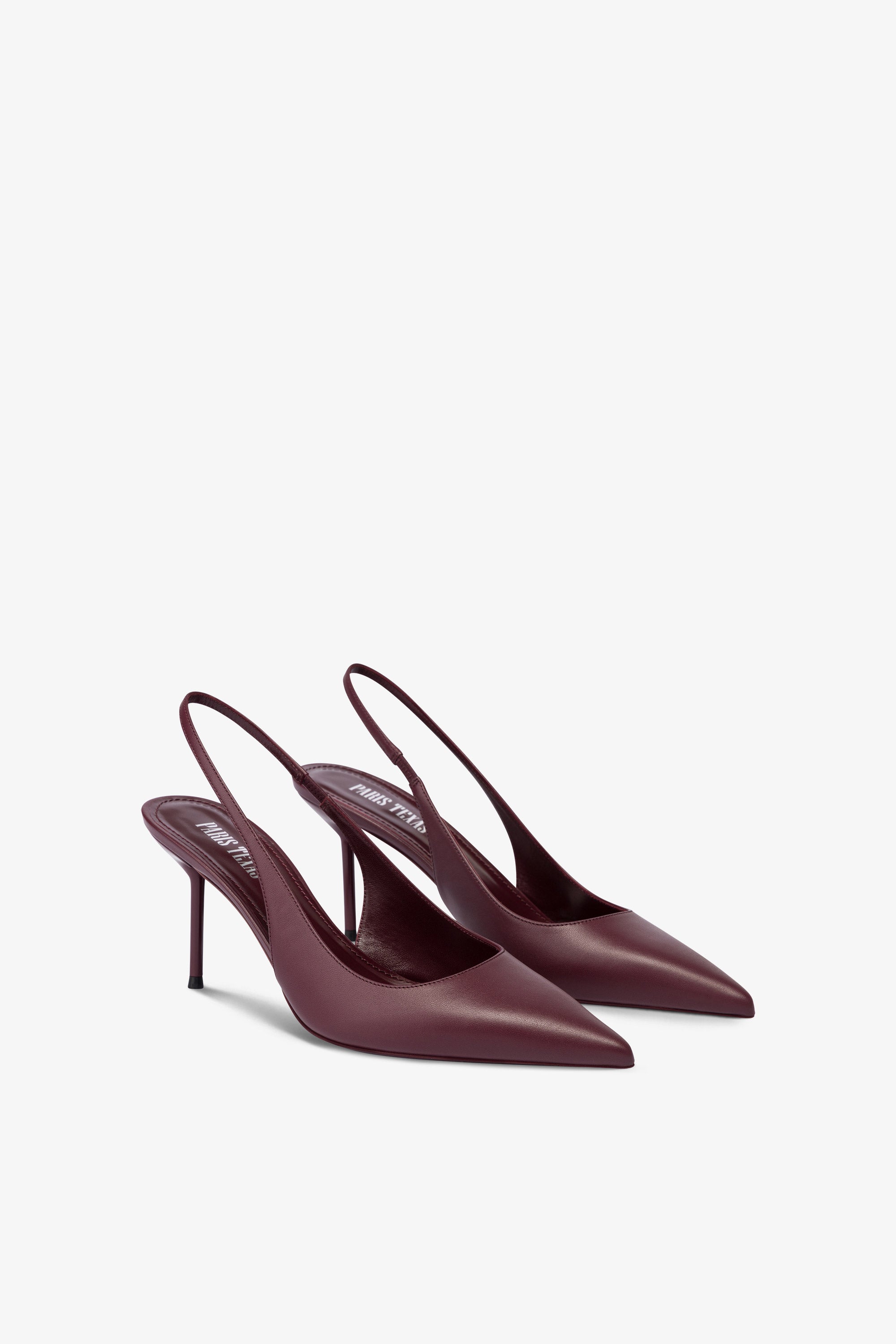 Slingbacks en piel rouge noir