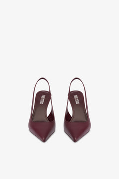 Slingbacks en piel rouge noir