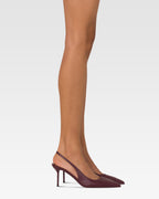 Slingbacks en piel rouge noir