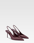 Slingbacks en piel rouge noir