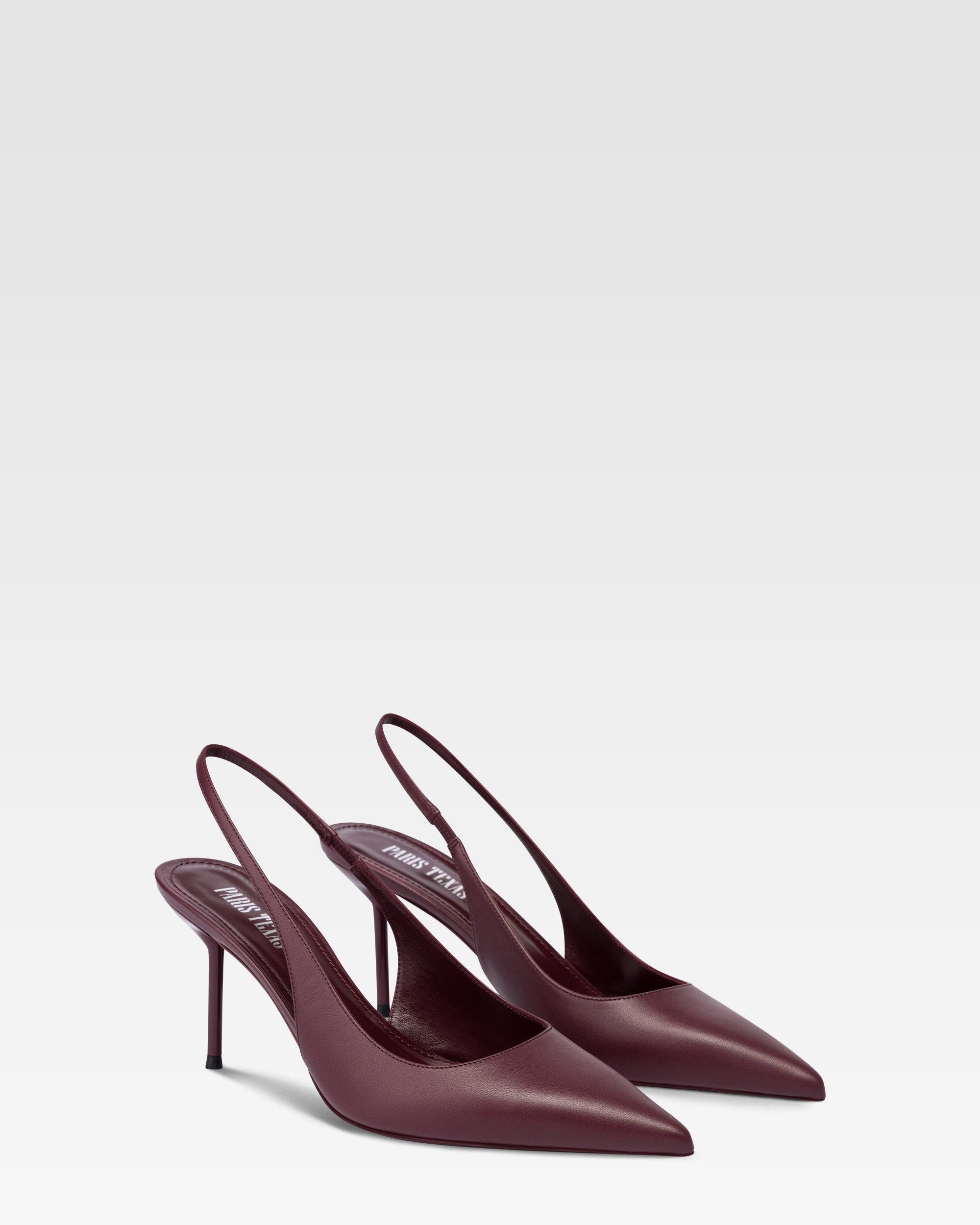 Slingbacks en piel rouge noir