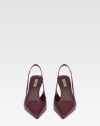Slingbacks en piel rouge noir