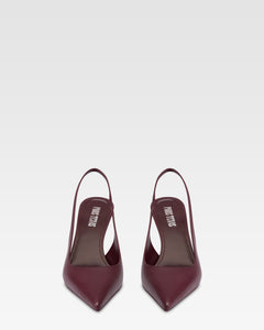 Slingbacks en piel rouge noir