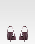 Slingbacks en piel rouge noir