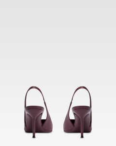Slingbacks en piel rouge noir