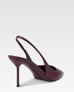 Slingbacks en piel rouge noir