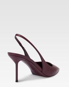 Slingbacks en piel rouge noir