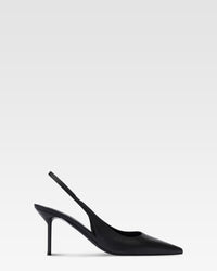 Slingbacks en piel rouge noir — Negro